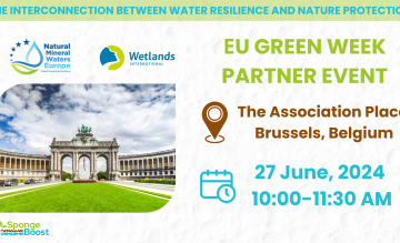 SpongeBoost partner discussing the link between water resilience and biodiversity preservation at an EU Green Week event
