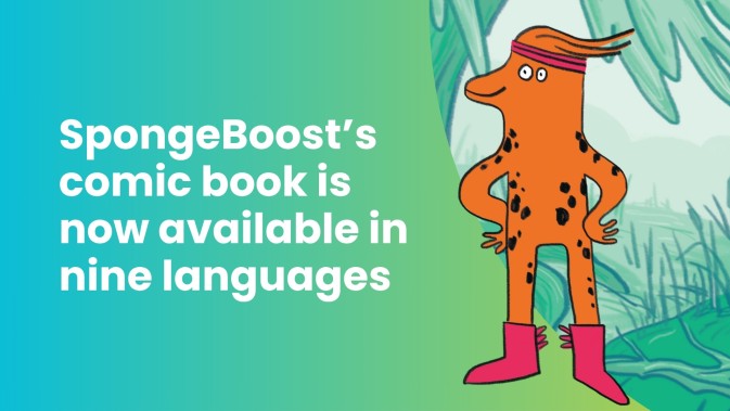 SpongeBoost’s comic book is now available in nine languages